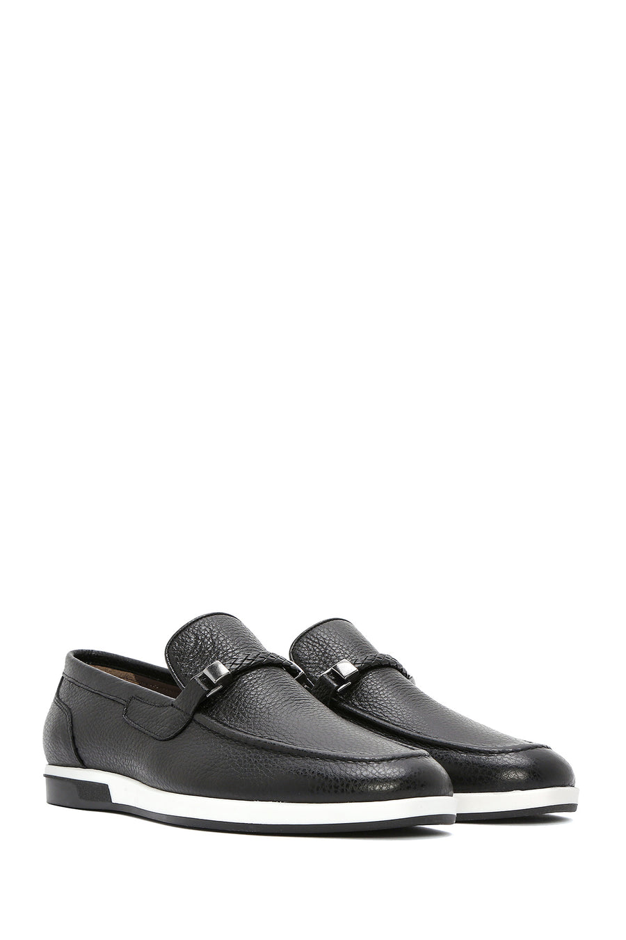 Men's Black Leather Casual Loafer