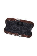 Woman Bronze Sequin Mini Box Evening Bag with Chain Strap | Derimod