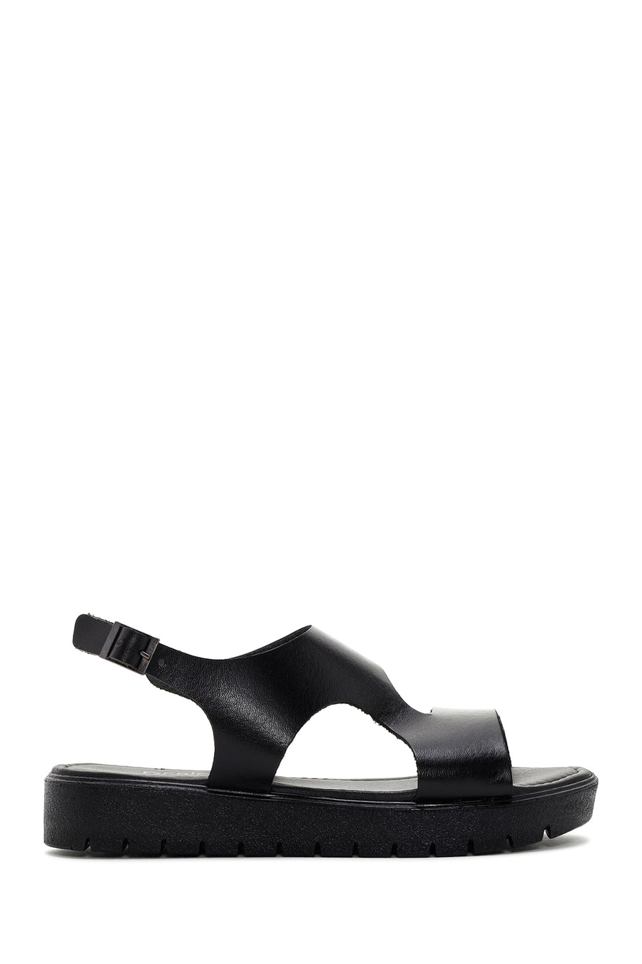 Women's Black Ankle Strap Leather Sandals 24SFD333318 | Derimod
