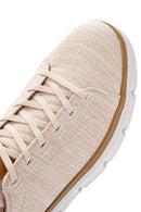 Men's Beige Lace-up Thick-Sole Fabric Sneaker | Derimod