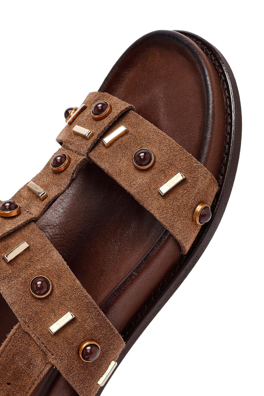 Women's Mink Stone Suede Leather Sandals
