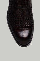 Classic Men's Shoes with Crocodile Pattern | Derimod