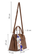 Women's Tan Long Strap Handbag with Accessory Detail | Derimod