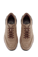 Men's Beige Lace-Up Nubuck Leather Sneaker | Derimod