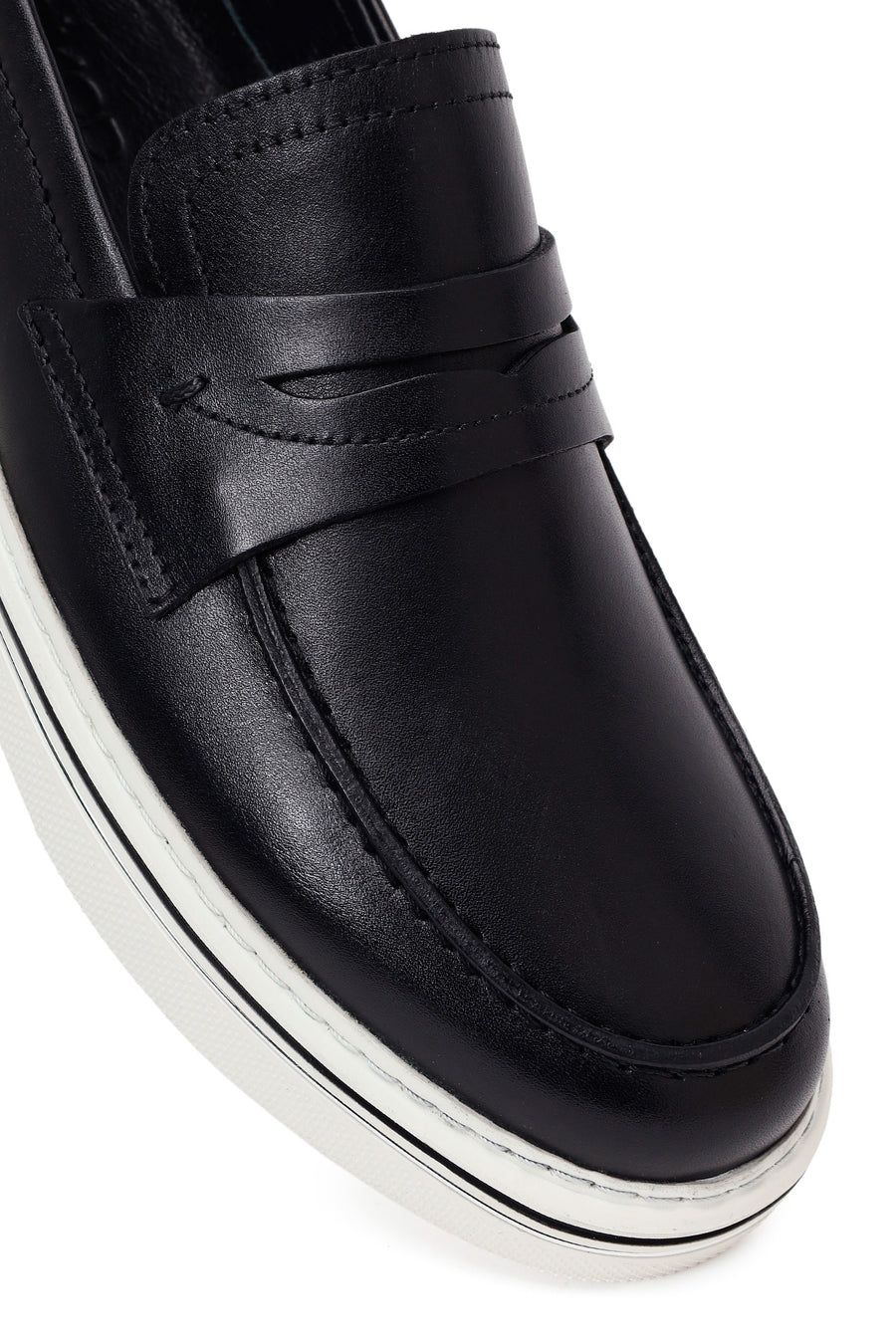 Male Black Leather Loafer