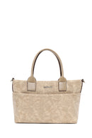 Woman Cream Long-Strap Nubuck Shoulder Bag | Derimod