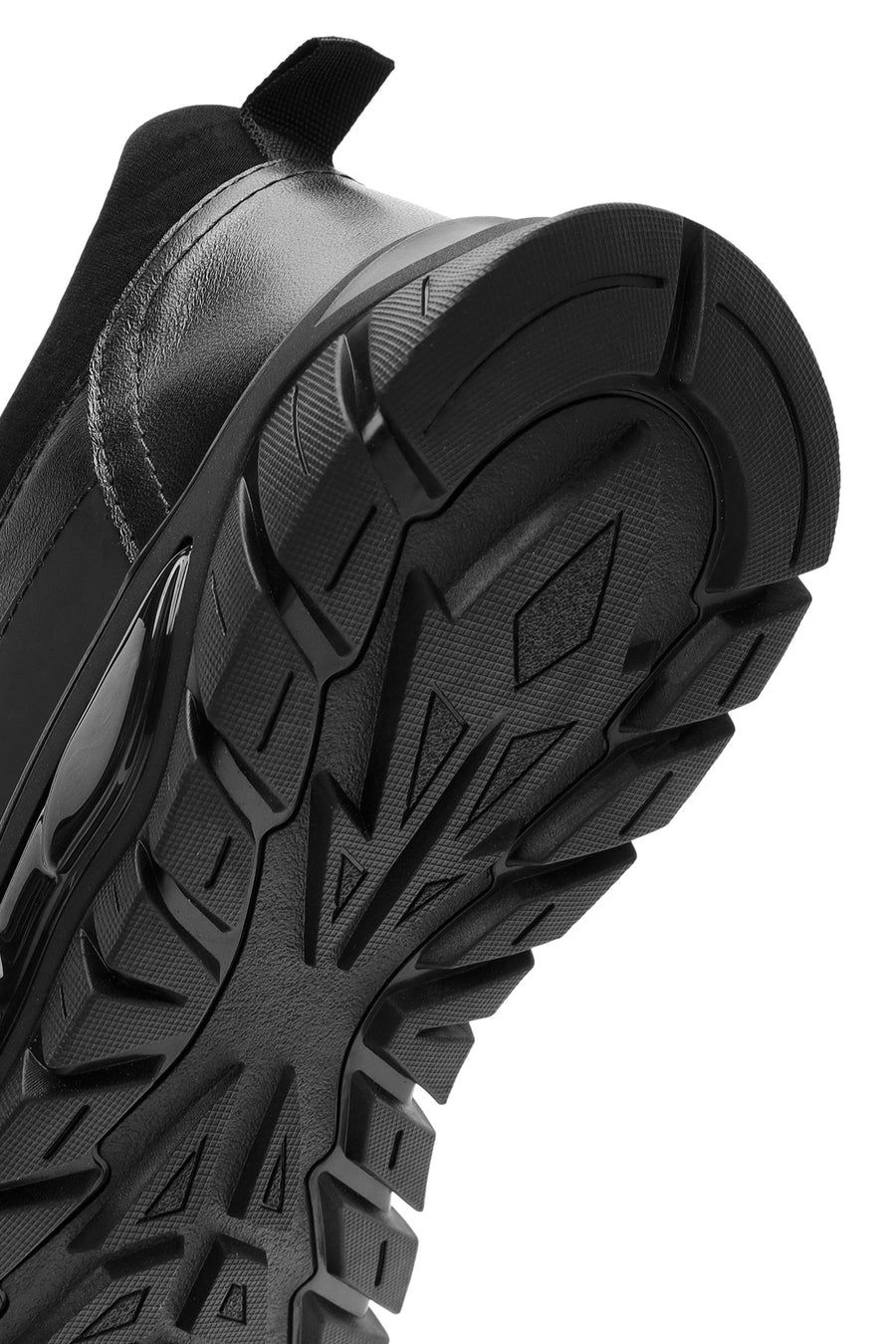 Men's Black Lace-up Leather Sneaker