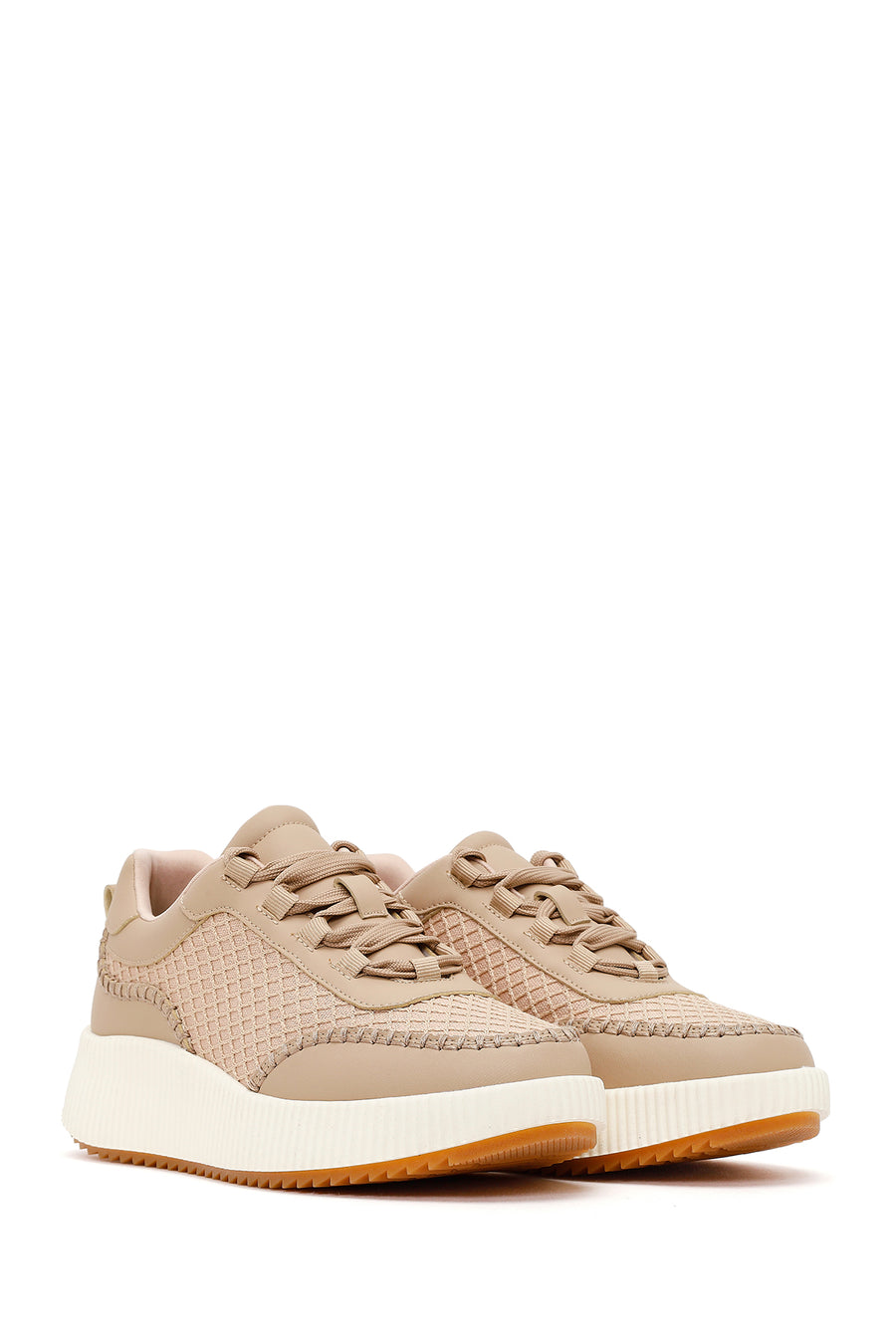 Women's Beige Thick Soled Sneaker