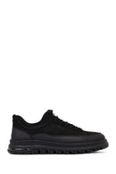 Erkek Siyah Bağcıklı Kalın Tabanlı Nubuk Deri Sneaker | Derimod
