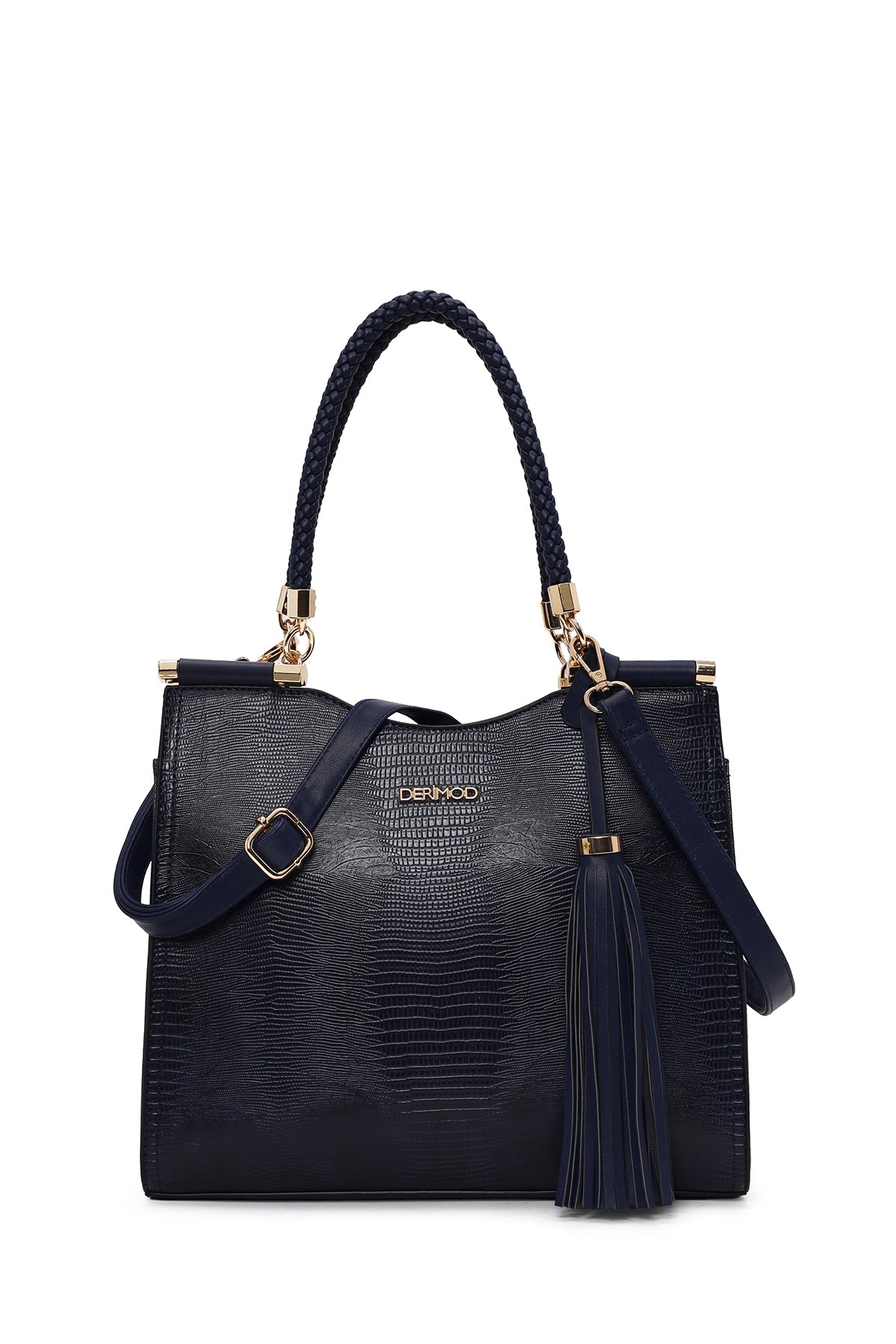 Woman Navy Long-Strap Printed Classic Shoulder Bag WB200017SY | Derimod