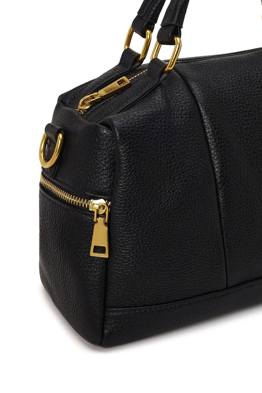 Woman Black Long-Strap Shoulder Bag