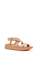 Women's Beige Straw Sandals | Derimod