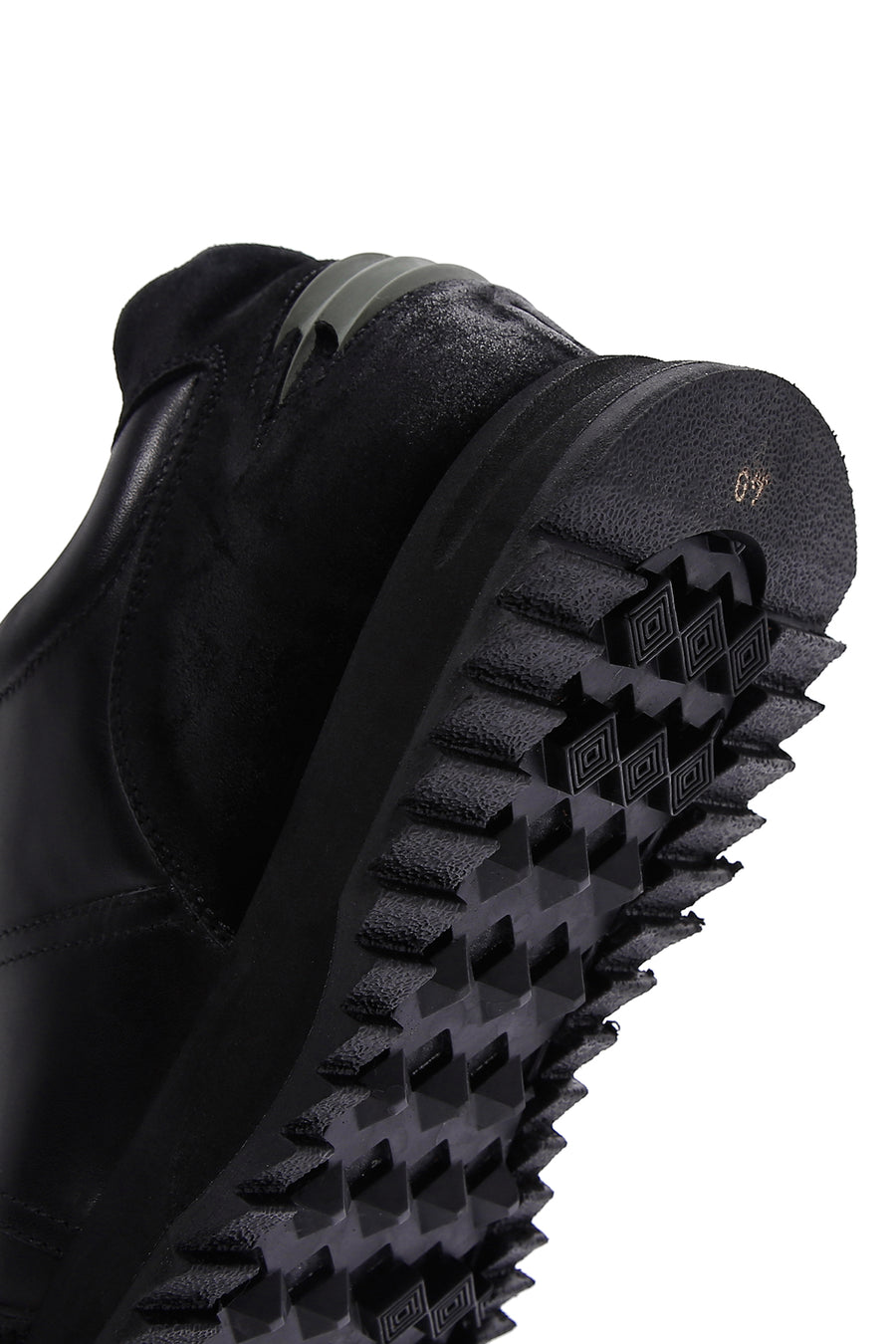 Men's Black Leather Suede Detailed Sneaker