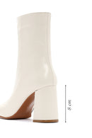 Women's Cream Zippered Thick Heeled Leather Boots | Derimod