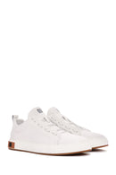 Men's White Lace-up Leather Sneaker | Derimod