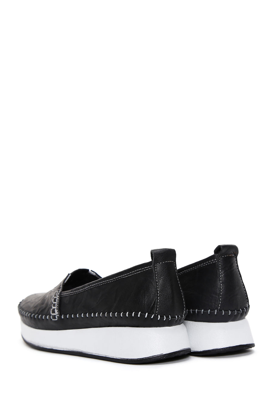 Kadın Siyah Deri Comfort Loafer