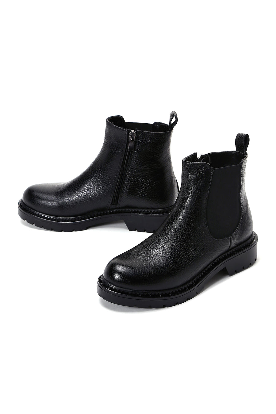 Women's Black Leather Chelsea Boots