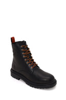 Harley Davidson Male Black Steven Zip Closure Leather Combat Boots | Derimod