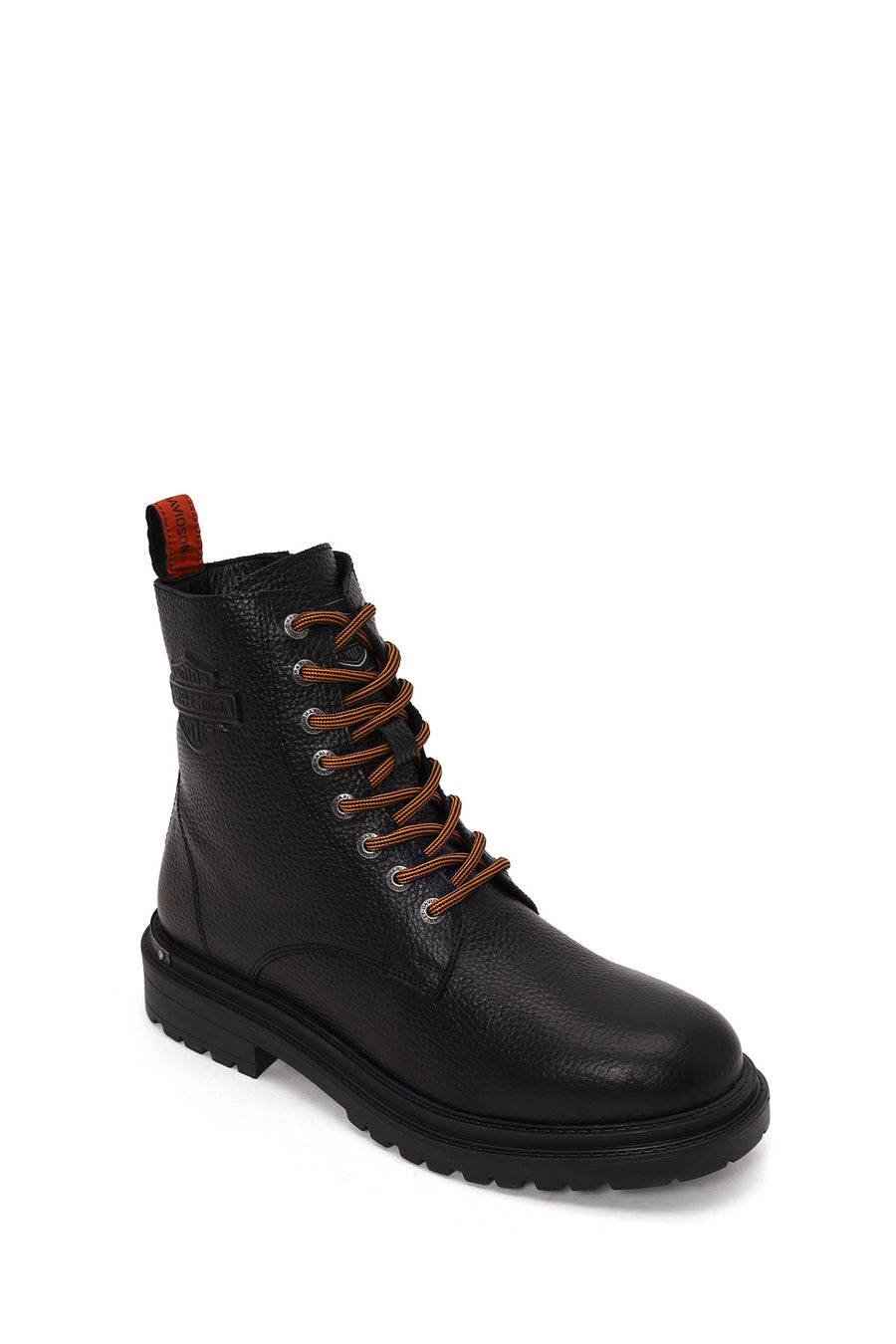 Harley Davidson Male Black Steven Zip Closure Leather Combat Boots