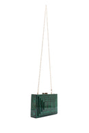 Women's Green Long Chain Strap Mini Crossbody Bag | Derimod