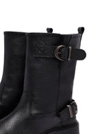 Woman Siyah Leather Biker Bot | Derimod