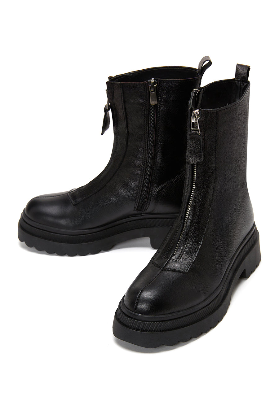 Women's Black Zipper Boots