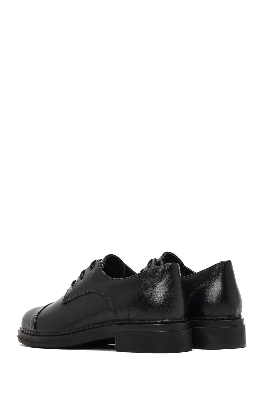 Woman Black Lace-up Leather Masculine Shoes