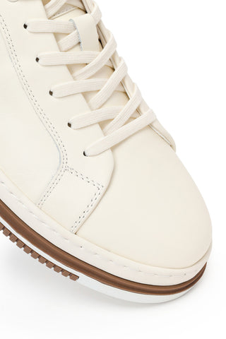 Erkek Beyaz Bağcıklı Deri Sneaker