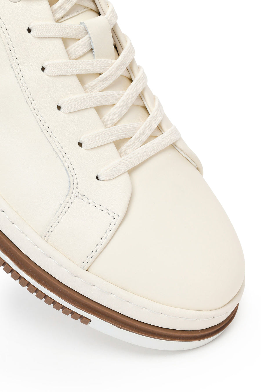 Male White Lace-up Leather Sneaker