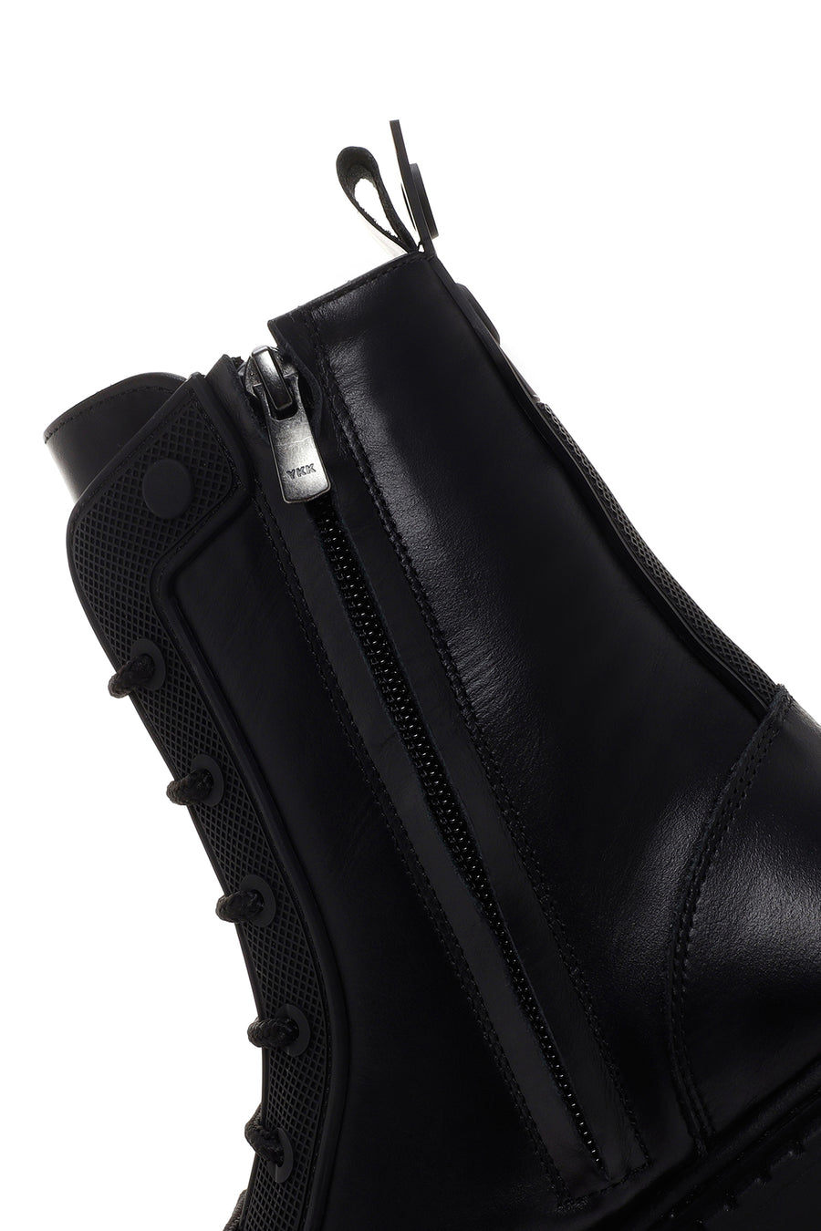Women's Black Zippered Leather Boots