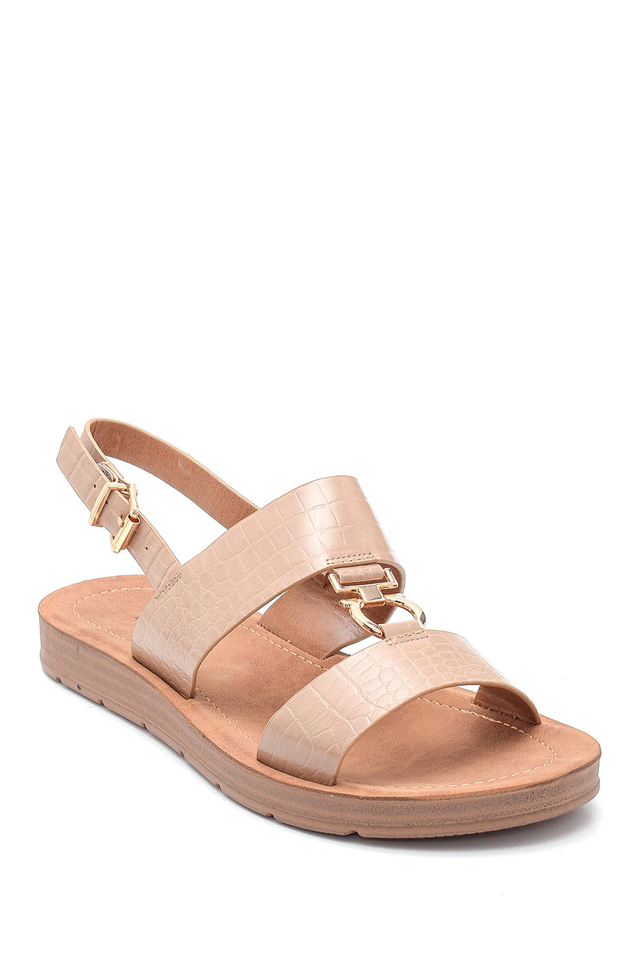 Kadın Yılan Baskılı Casual Sandalet