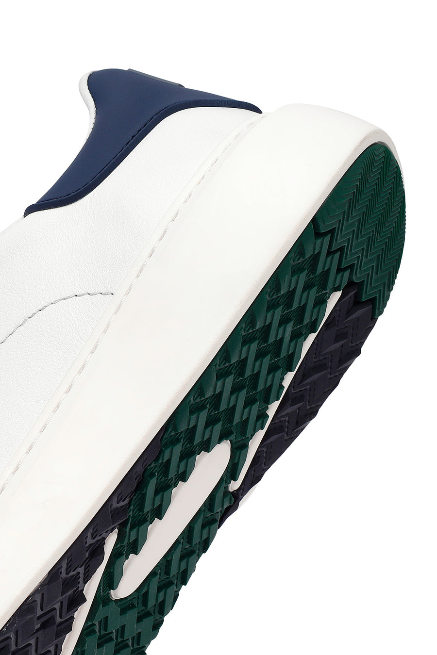 Erkek Beyaz Bağcıklı Kalın Tabanlı Deri Sneaker