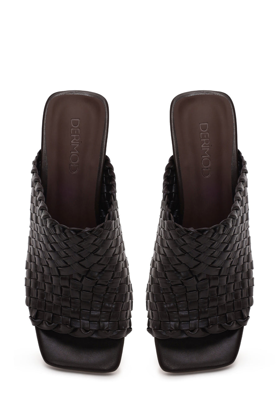 Woman Brown Braided Thin-Heeled Slipper