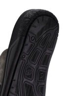 Men's Gray Flip Flop Nubuck Leather Slippers | Derimod