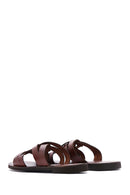 Women's Brown Leather Slippers | Derimod