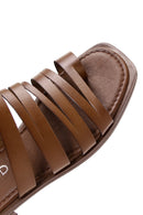 Women's Tan Leather Slippers | Derimod