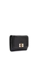 Women's Black Patent Leather Wallet | Derimod