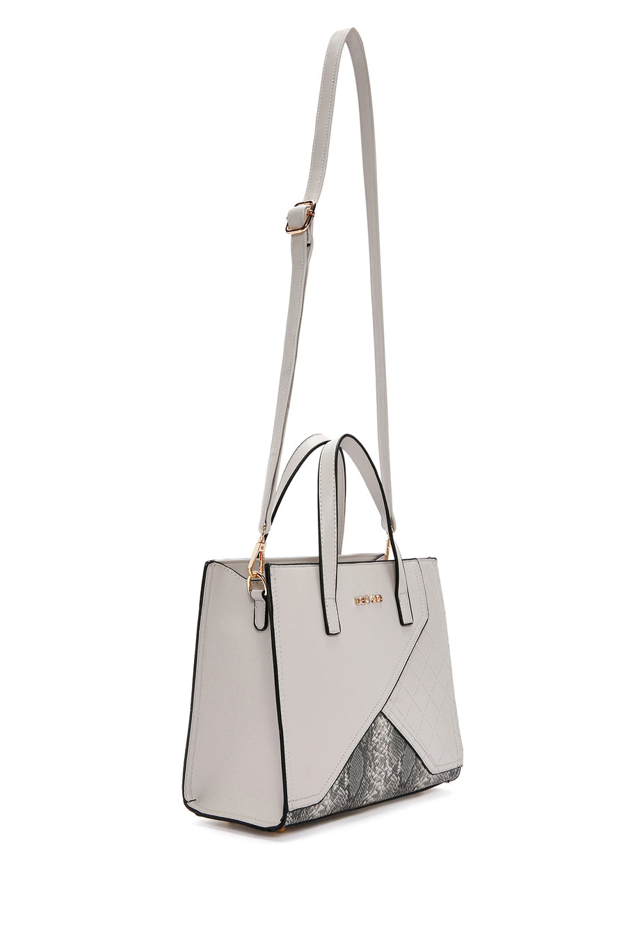 Women's Grey Long Strap Classic Handbag
