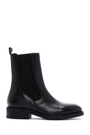 Women's Black Leather Zippered Chelsea Boots | Derimod