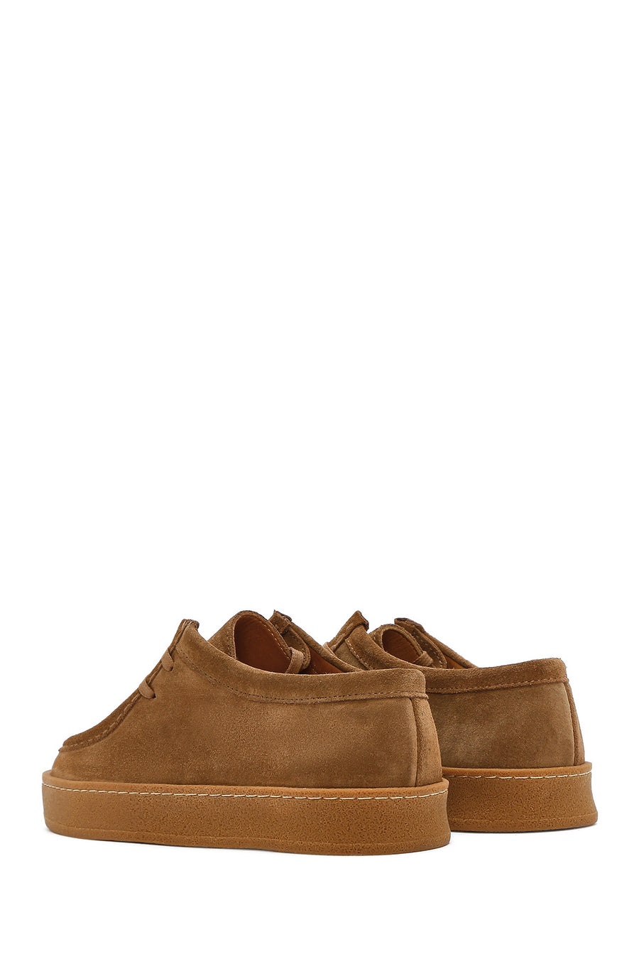 Women's Tan Suede Leather Masculine Shoes