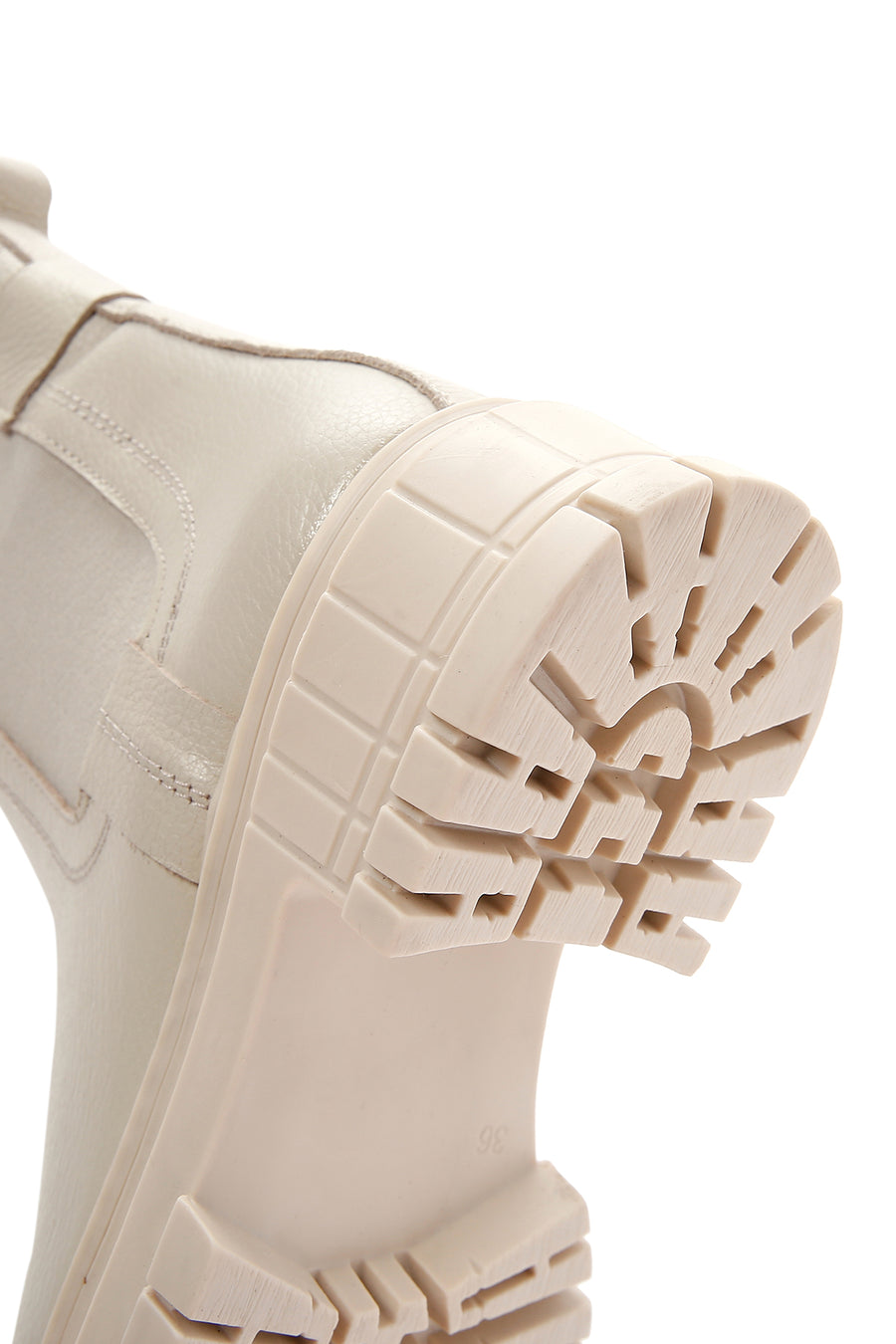 Kadın Bej Deri Chelsea Bot