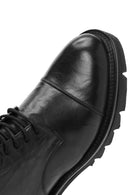 Men's Black Zippered Leather Casual Combat Boots | Derimod