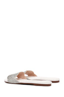 Women's White Stone Slippers | Derimod