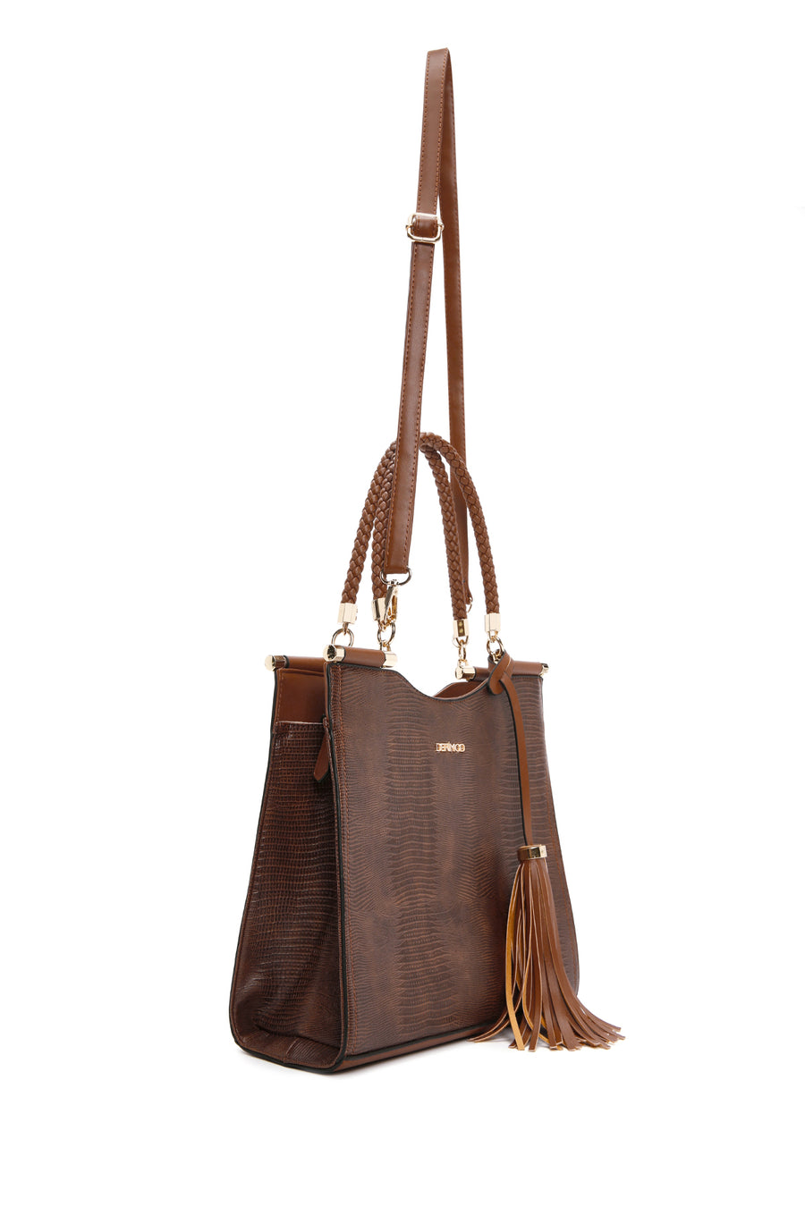 Women's Tan Printed Long Strap Shoulder Bag