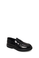 Male Black Thick-Soled Leather Casual Loafer | Derimod