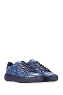 Camouflage Pattern Men's Leather Sneaker | Derimod