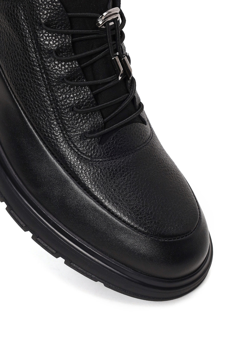 Male Black Lace-up Leather Casual Sneaker