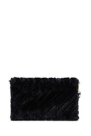 Women's Black Plush Portfolio Bag | Derimod