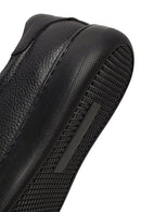 Men's Black Lace-Up Thick-Soled Leather Sneaker | Derimod