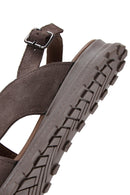 Women's Mink Ankle Strap Suede Leather Sandals | Derimod